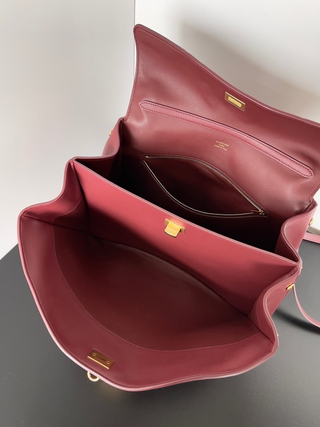 Balenciaga Rodeo Handbag Large smooth calfskin 795458 Burgundy