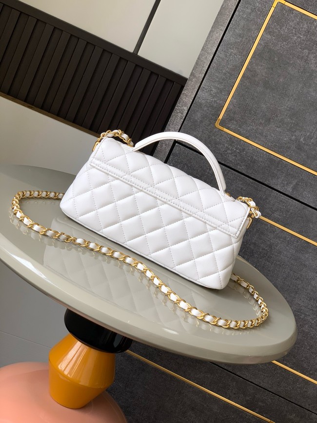 Chanel MINI FLAP BAG WITH TOP HANDLE AS5354 white