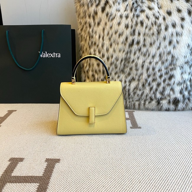 Valextra Iside Top Handle Mini Bag 00359 yellow