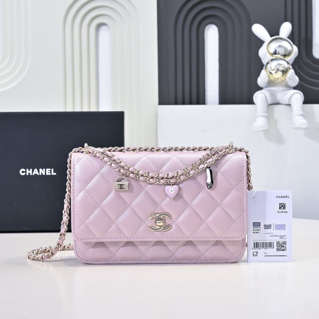 Chanel WALLET ON CHAIN AS4537 pink