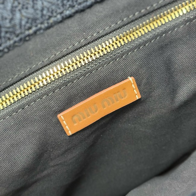 miumiu Raffia effect woven tote bag 5BG248-1