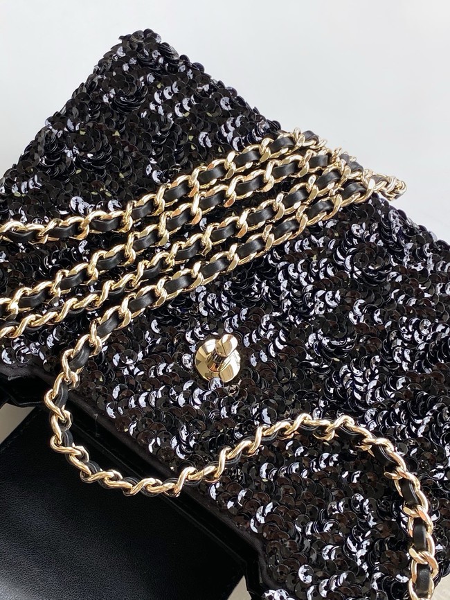 Chanel MINI SHOPPING BAG Fringed Sequins AS4416 black