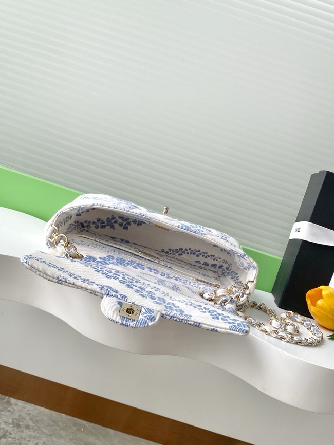 Chanel Flap Bag AS5454 Light blue & White