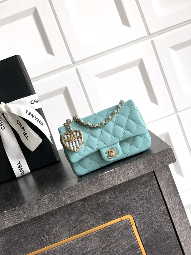 Chanel Classic Mini Bag with hook AP4760 light blue