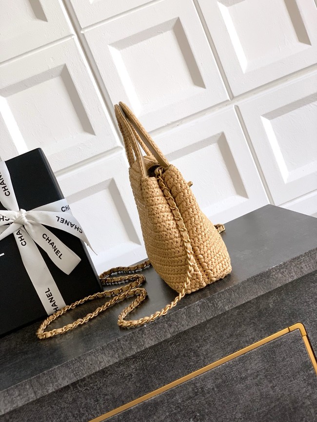 Chanel MINI Raffia SHOPPING BAG AS4416 Apricot