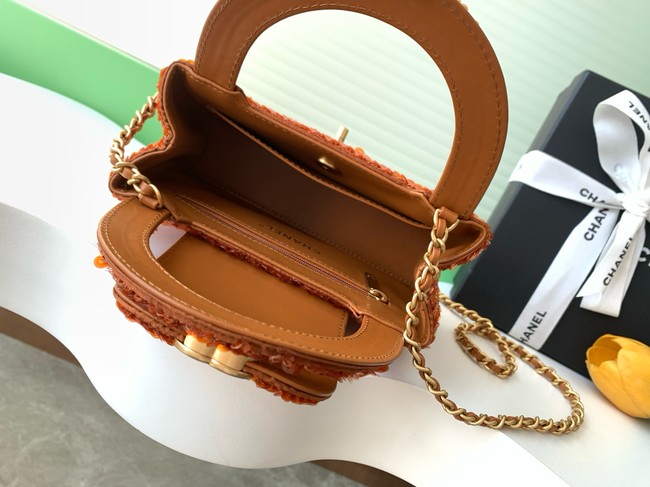 Chanel MINI Fringed Sequins SHOPPING BAG AS4416 orange