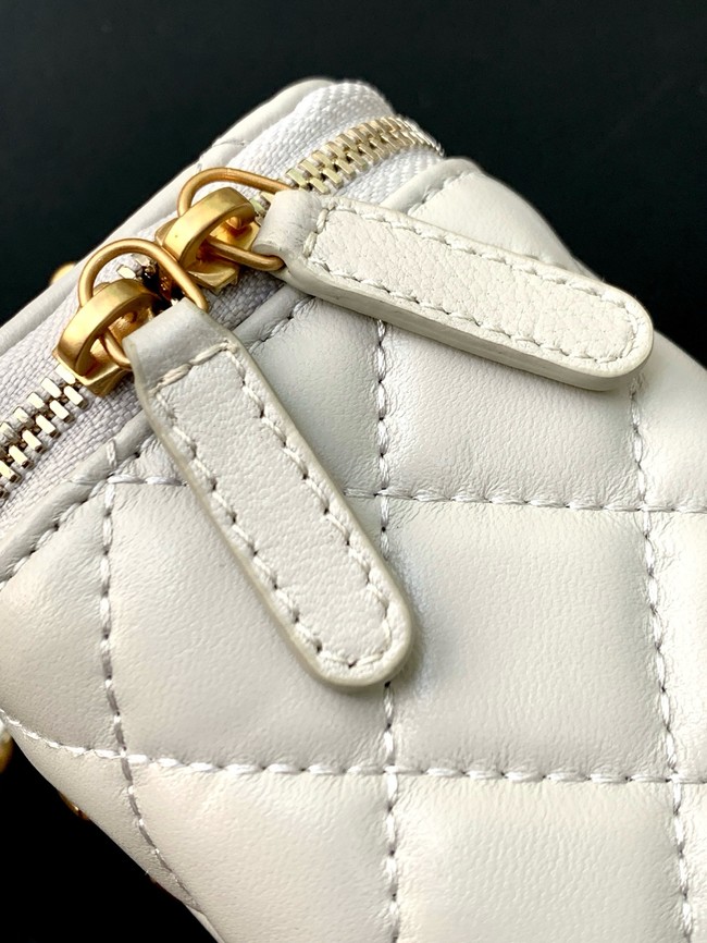 CHANEL Lambskin Small Vanity with Chain AP3941 Light Grey