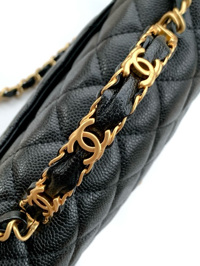 CHANEL Mini Flap Bag with Top Handle AS5701 black