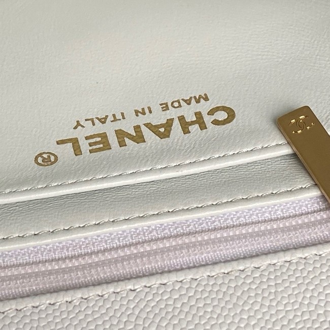 CHANEL Mini Flap Bag with Top Handle AS5701 white