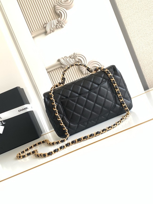 CHANEL Mini Flap Bag with Top Handle AS5701 black