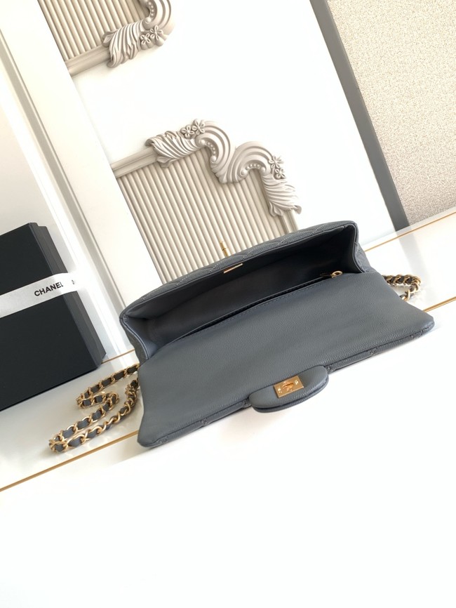 CHANEL Mini Flap Bag with Top Handle AS5702 gray