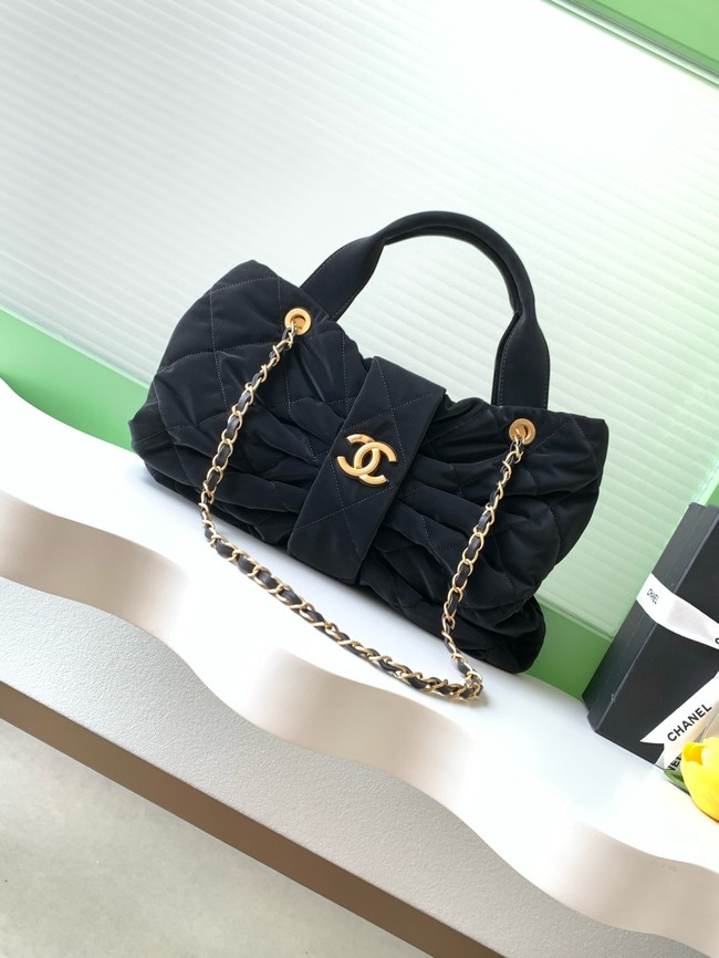 Chanel Velvet-Effect Nylon Mini Bow Bag AS5849 dark blue