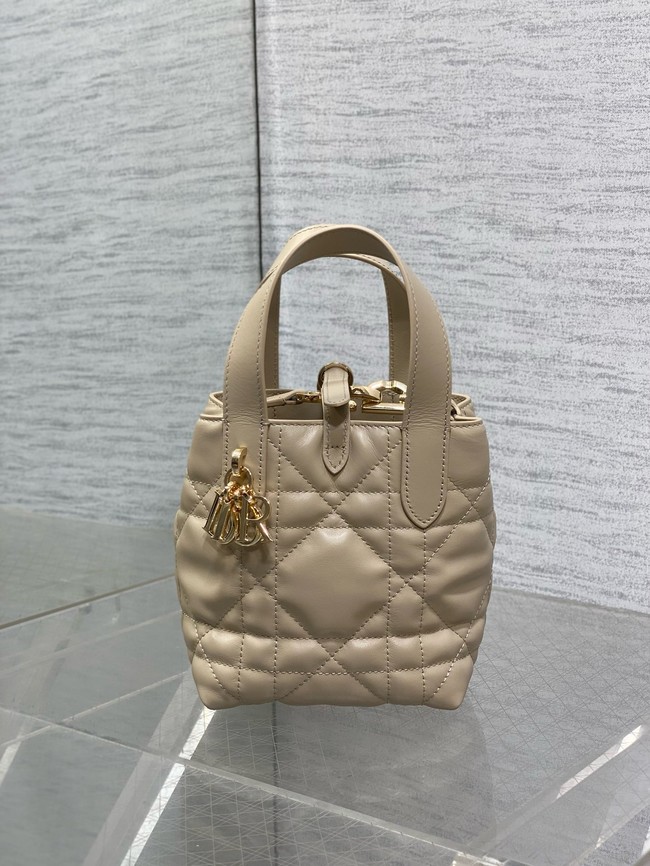 Dior Toujours Vertical Nano Tote Bag Macrocannage Calfskin S6100 beige