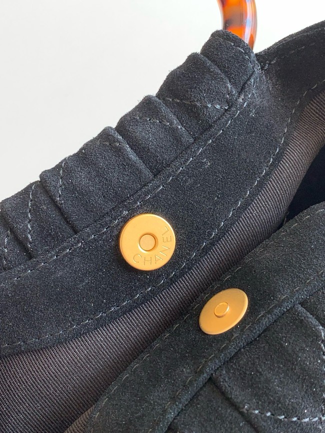 CHANEL Suede Small Hobo Bag AS6022 black