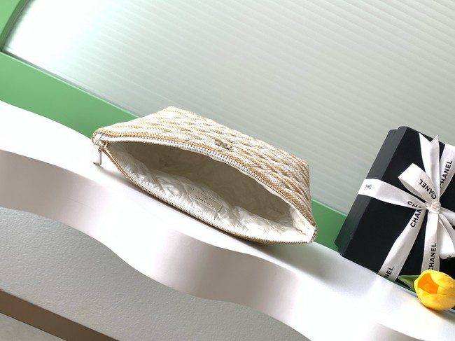 CHANEL Zipped Case AS4989 Dark Beige