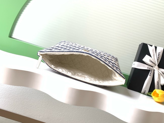 CHANEL Zipped Case AS4988 dark blue