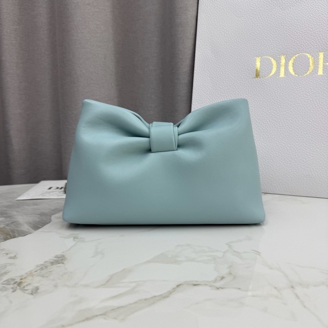 Small Dior Bow Bag Lambskin M0715O Bleu Tourmaline