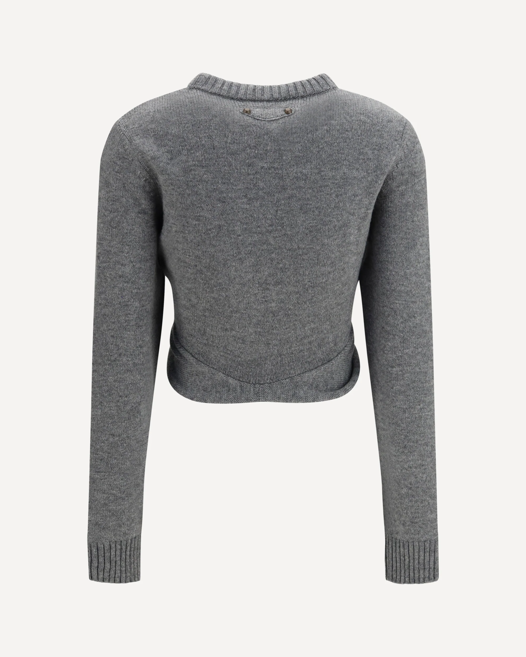 Ruched crewneck Sweater - GREY | Cheap Luxury Handbags Store,