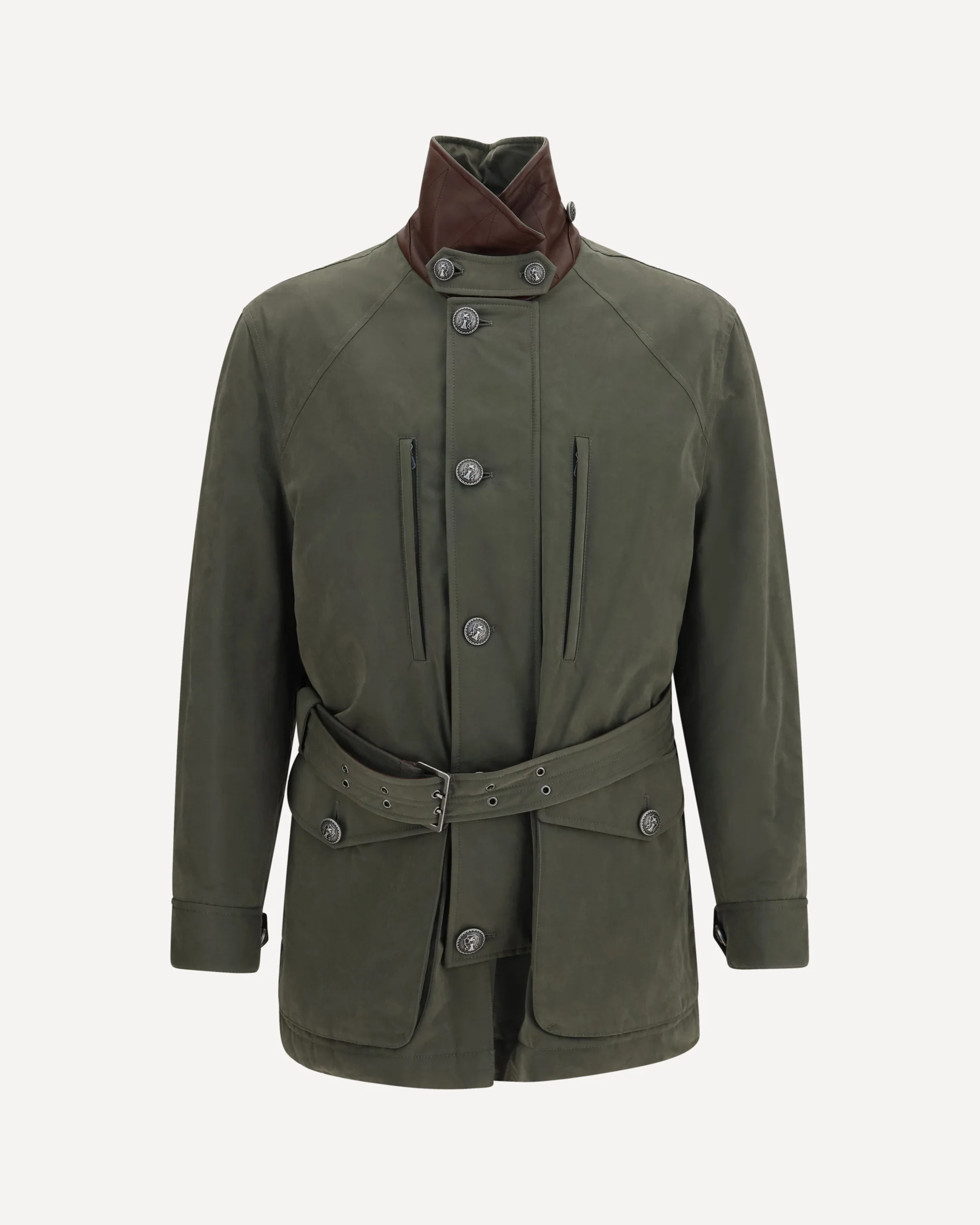 Belted waterproof Jacket - GREEN | Cheap Luxury Handbags Store,