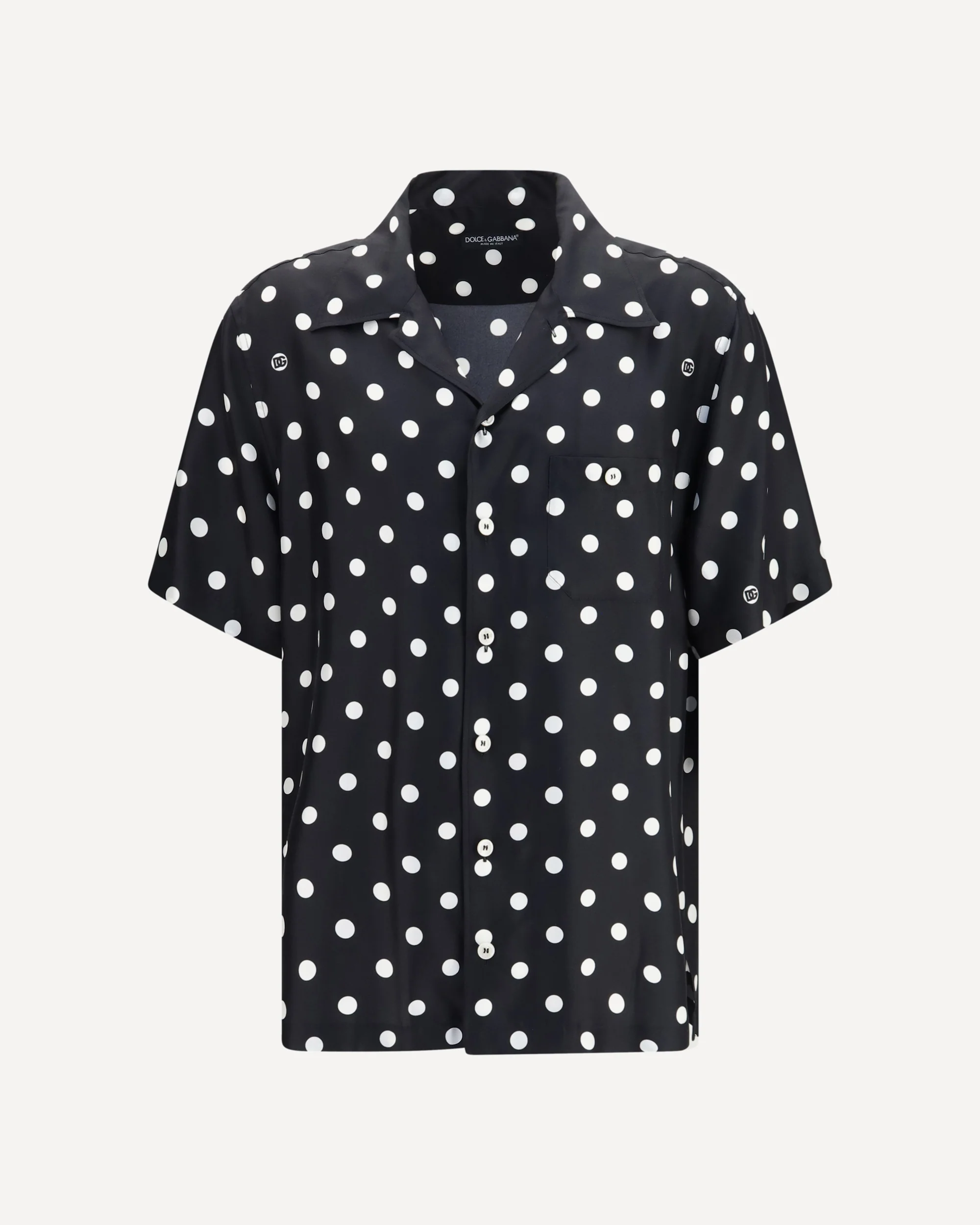Polka dot silk twill Shirt - BLACK | Cheap Luxury Handbags Store,