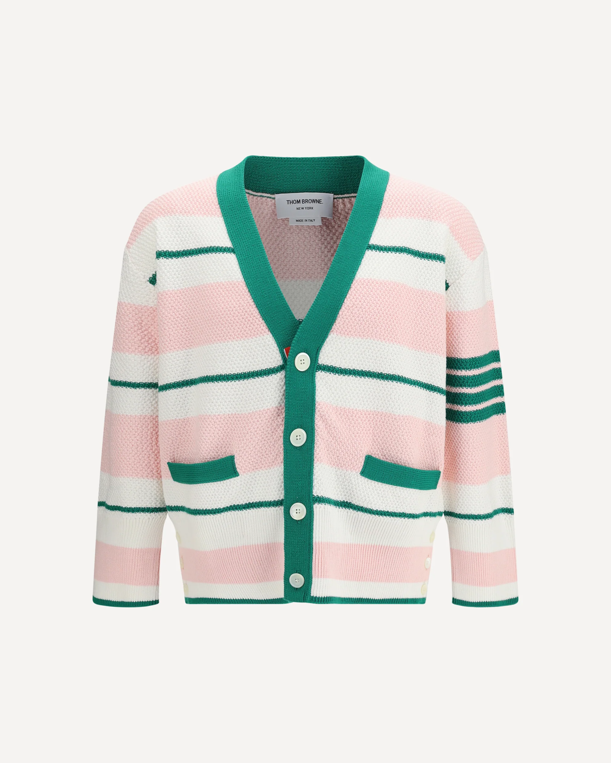 Classic stripe seed stitch V Neck Cardigan - MULTICOLOUR | Cheap Luxury Handbags Store,