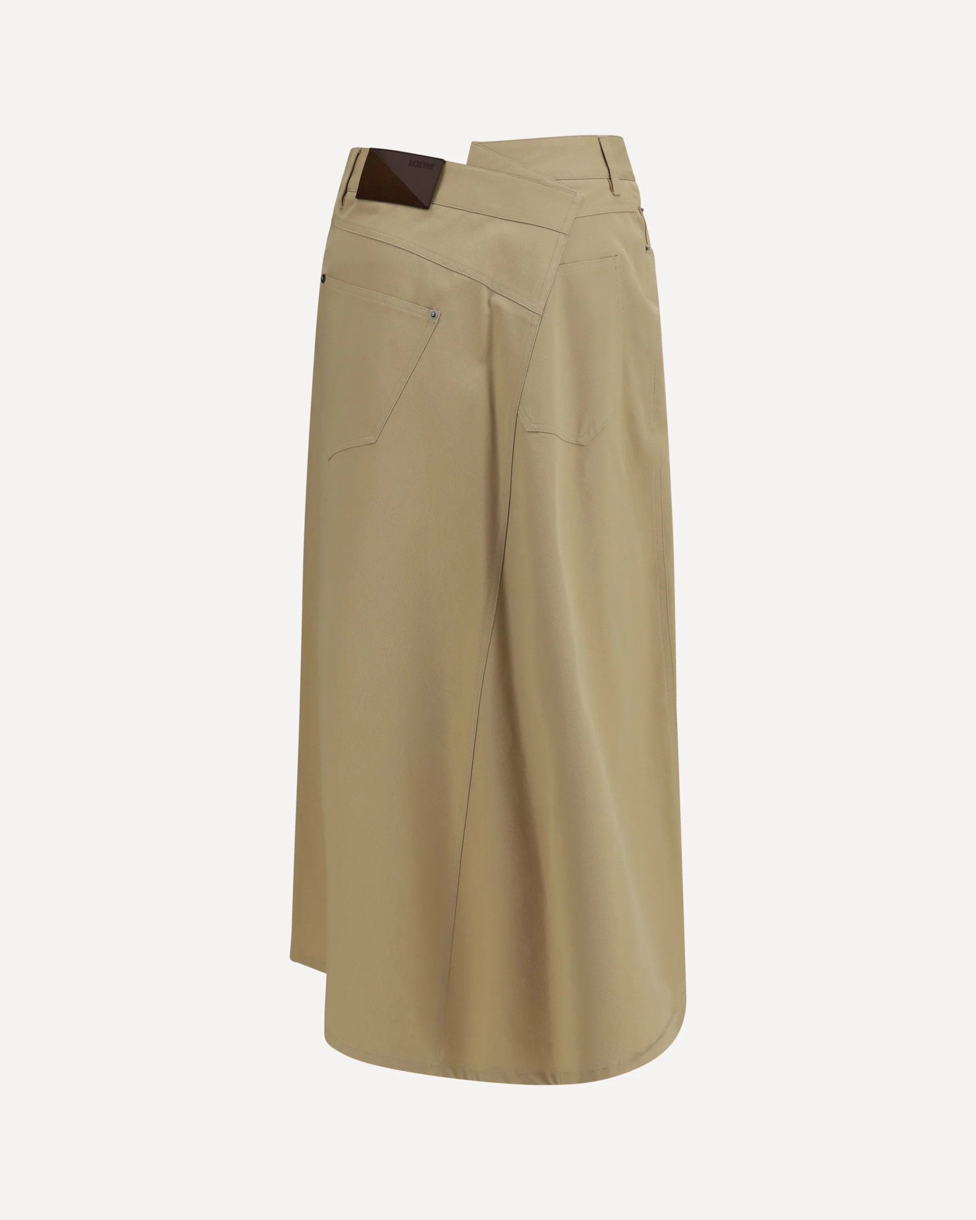 Asymmetric cotton Skirt - BEIGE | Cheap Luxury Handbags Store,