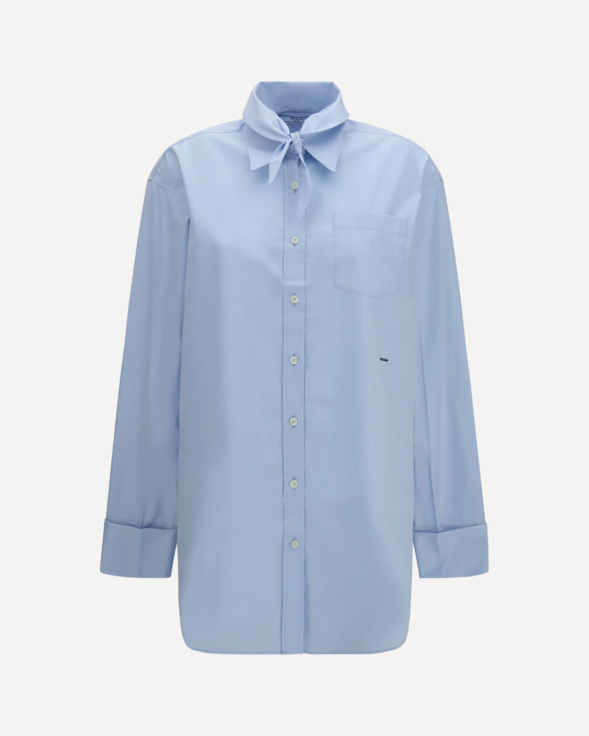 Oversized Shirt with pocket and embroidered logo - LIGHT BLUE | Cheap Luxury Handbags Store,
