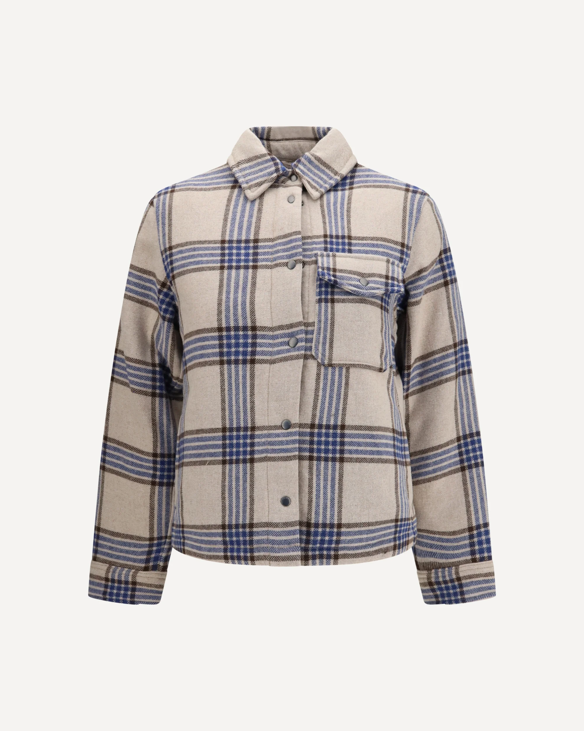 Alaskan checked wool blend Overshirt - BEIGE | Cheap Luxury Handbags Store,