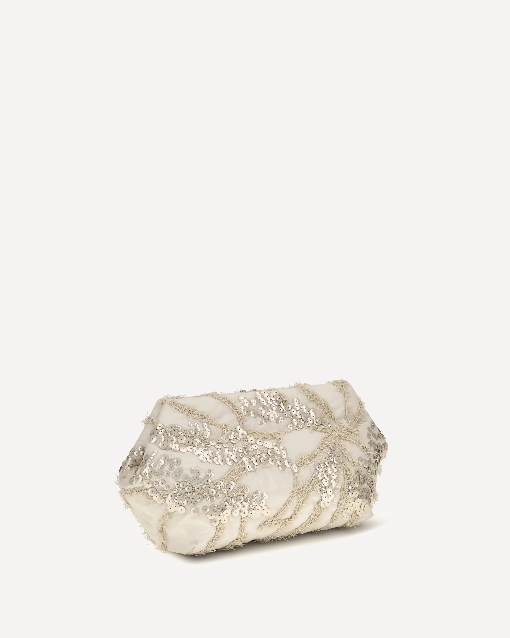 Embroidered silk organza Clutch - BEIGE | Cheap Luxury Handbags Store,