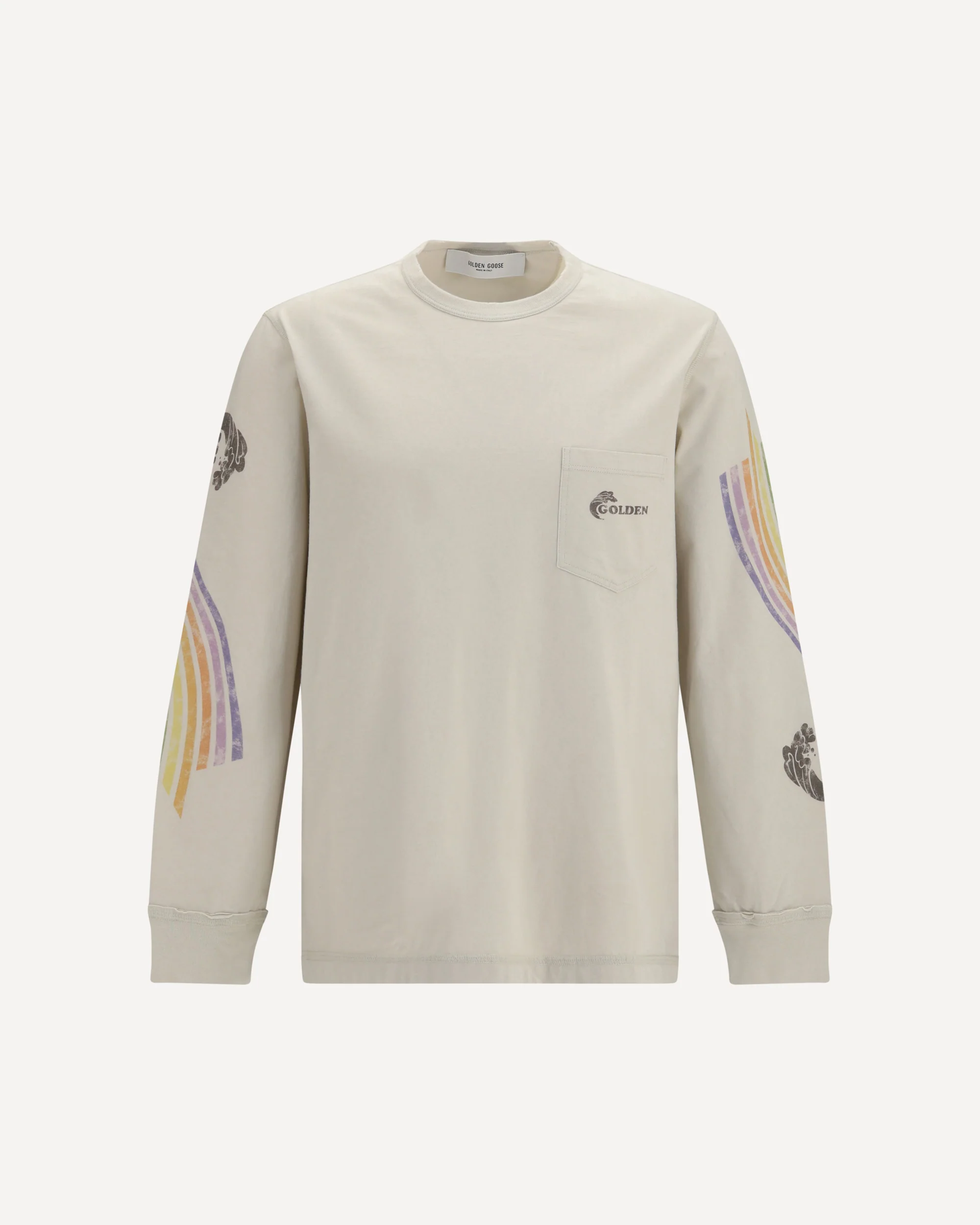 Asymmetric print Sweatshirt - BEIGE | Cheap Luxury Handbags Store,