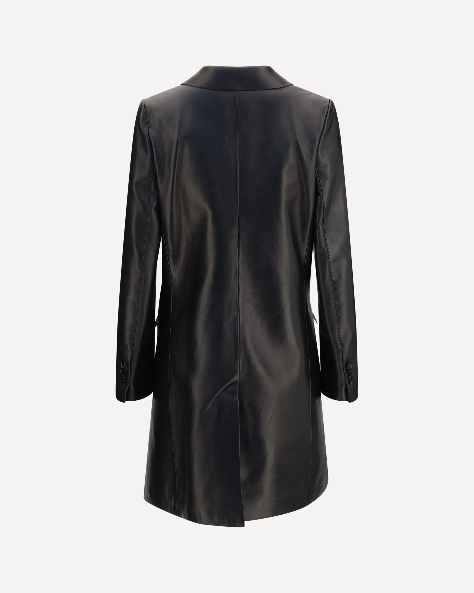 Double-breasted lambskin Coat - BLACK | Cheap Luxury Handbags Store,