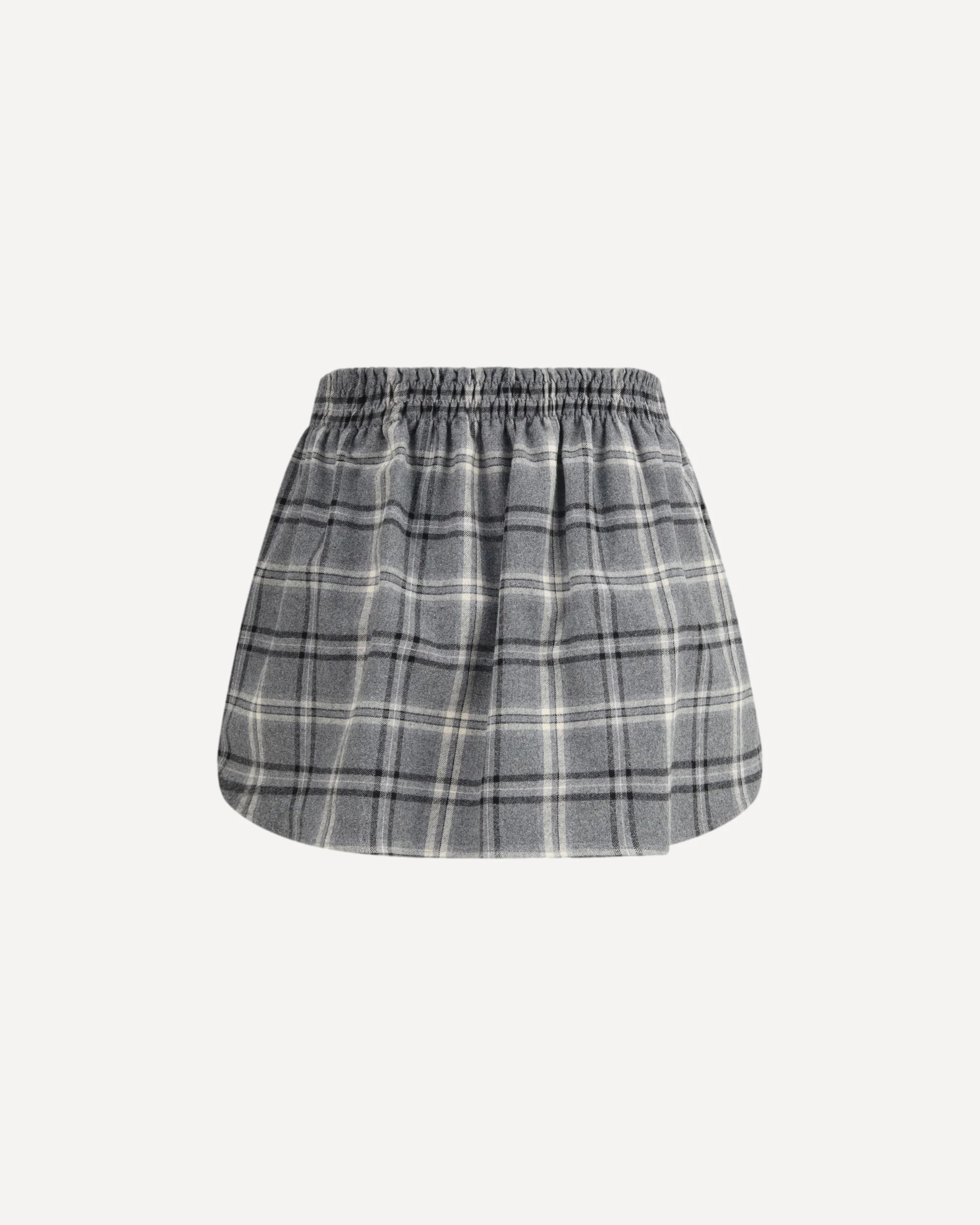 Check flannel Miniskirt - GREY | Cheap Luxury Handbags Store,