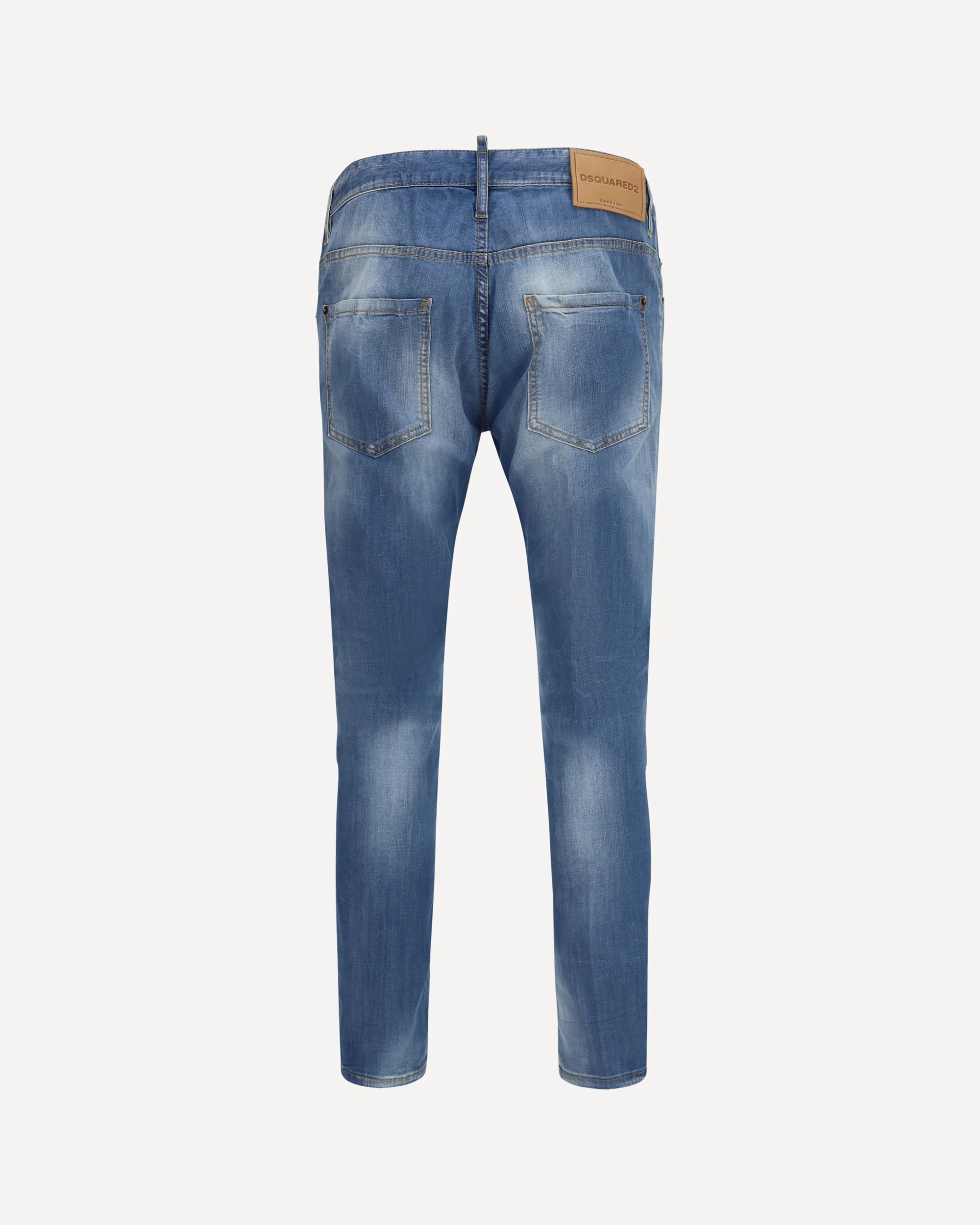 Cotton Jeans with logo application - BLUE | Cheap Luxury Handbags Store,