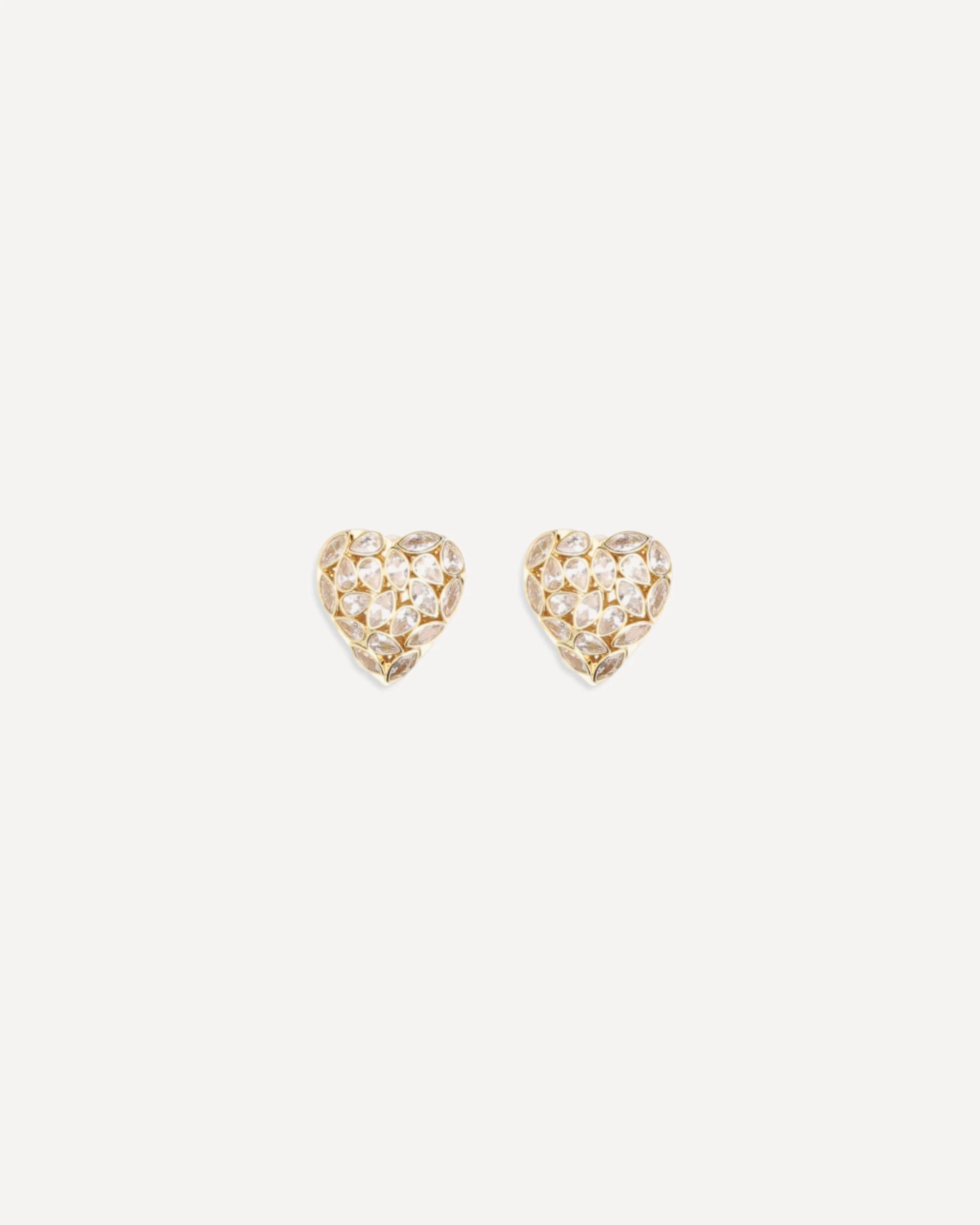 Embellished heart Earrings - GOLD | Cheap Luxury Handbags Store,