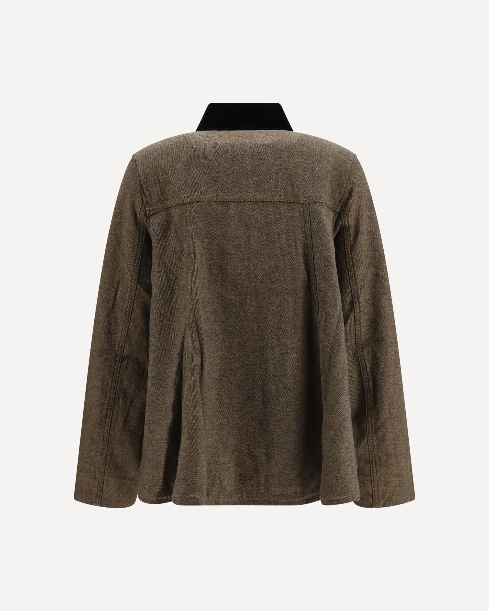 Neppy denim Overshirt - BROWN | Cheap Luxury Handbags Store,