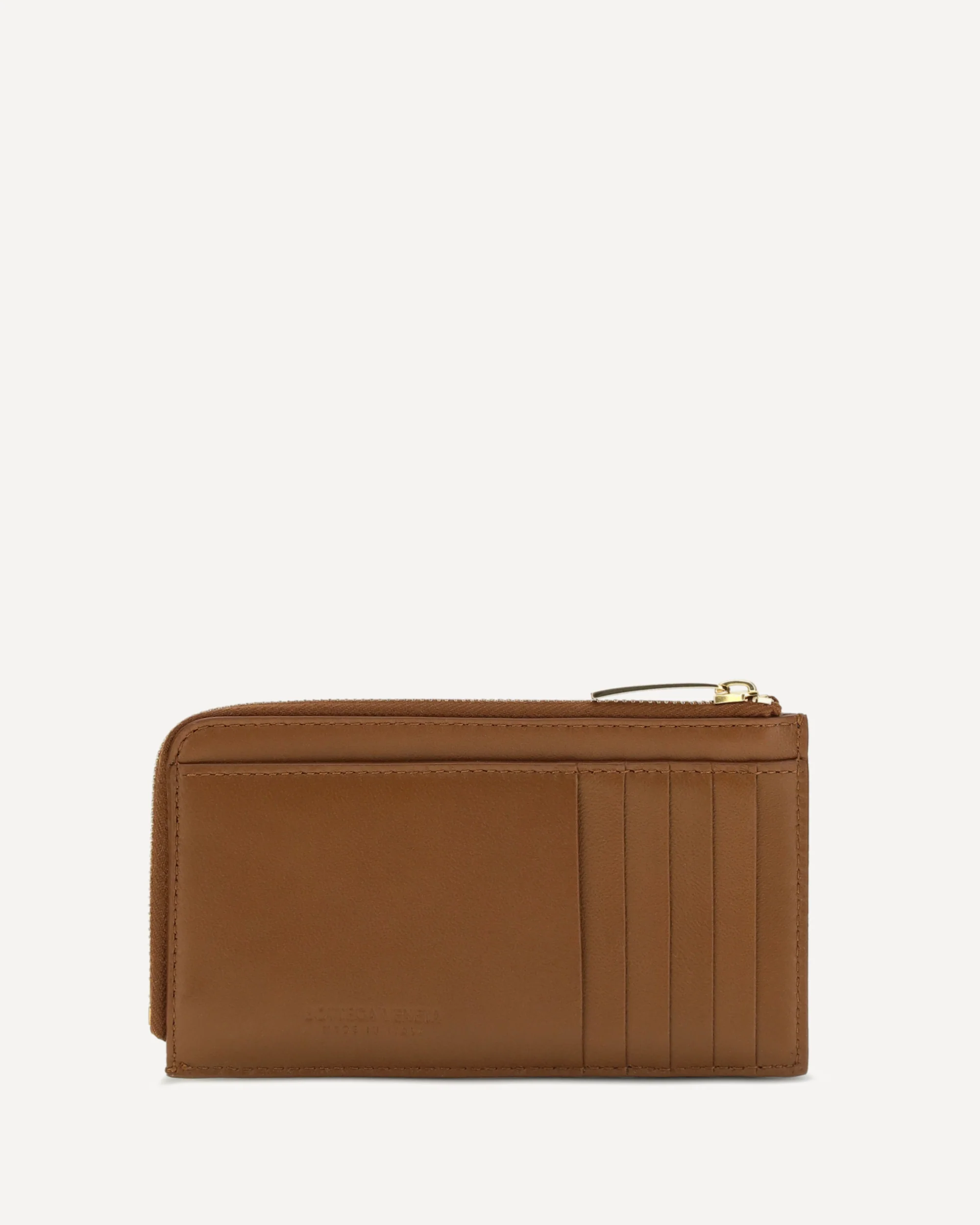 Intrecciato zip Card Holder - BROWN | Cheap Luxury Handbags Store,