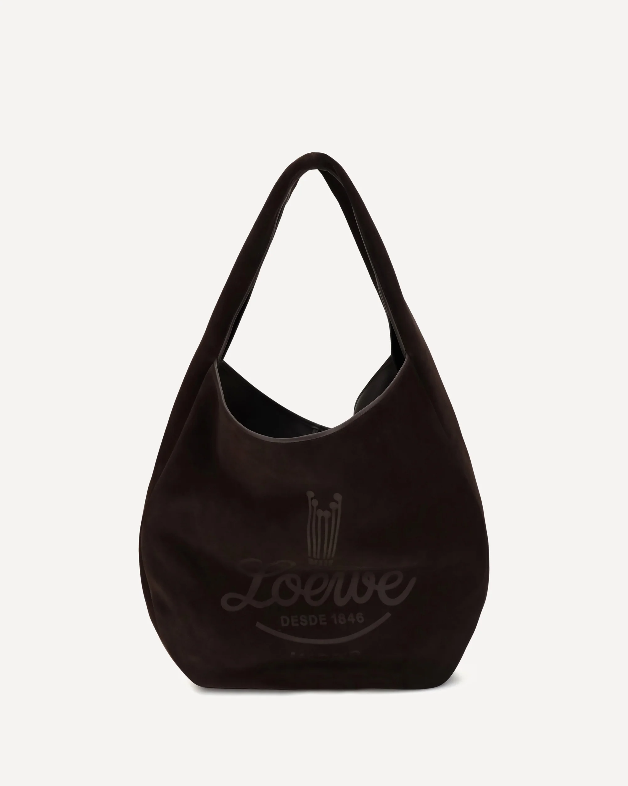 Roomy suede calfskin Hobo Shoulder Bag - BROWN | Cheap Luxury Handbags Store,