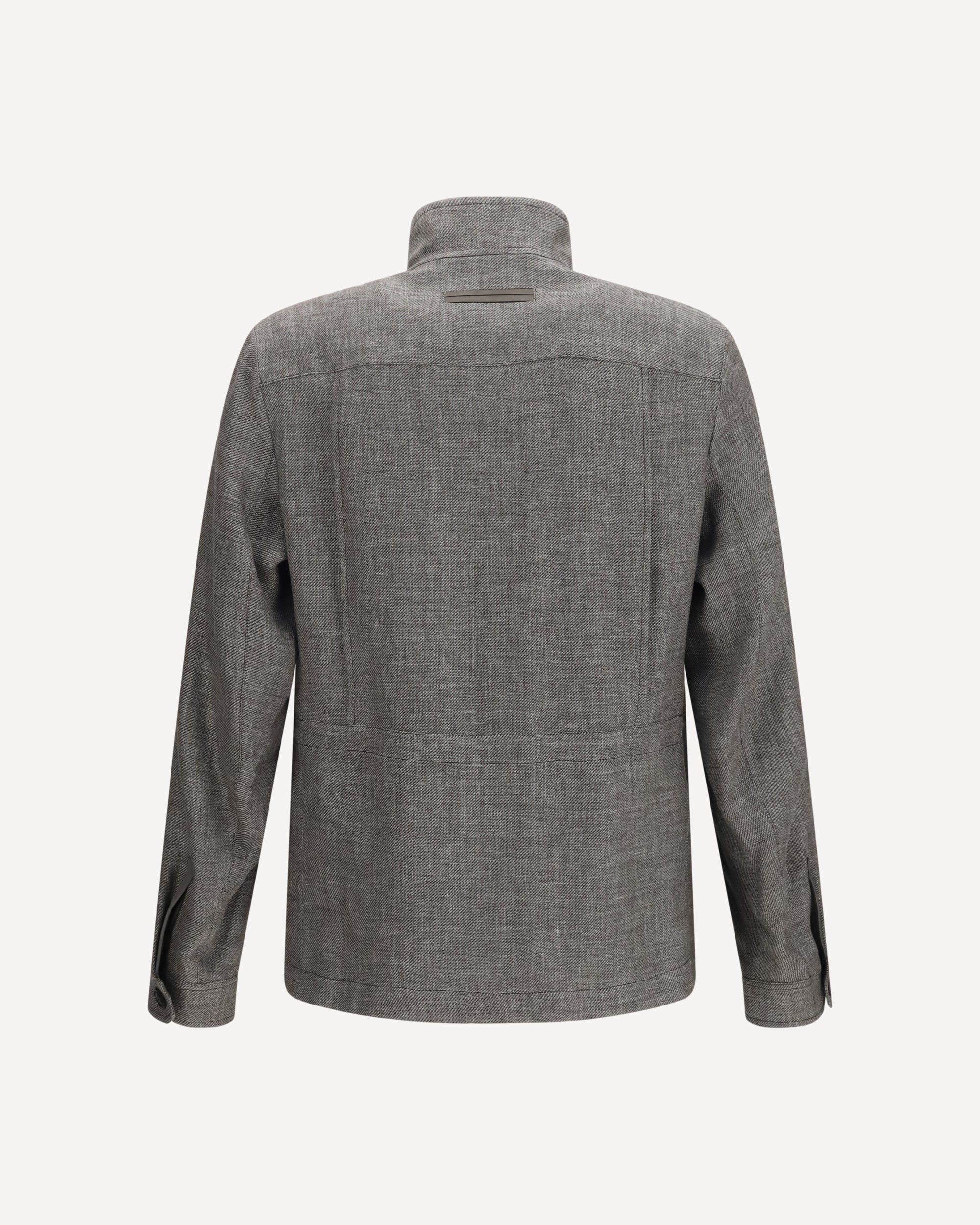 High-collar Shirt Jacket - GREY | Cheap Luxury Handbags Store,