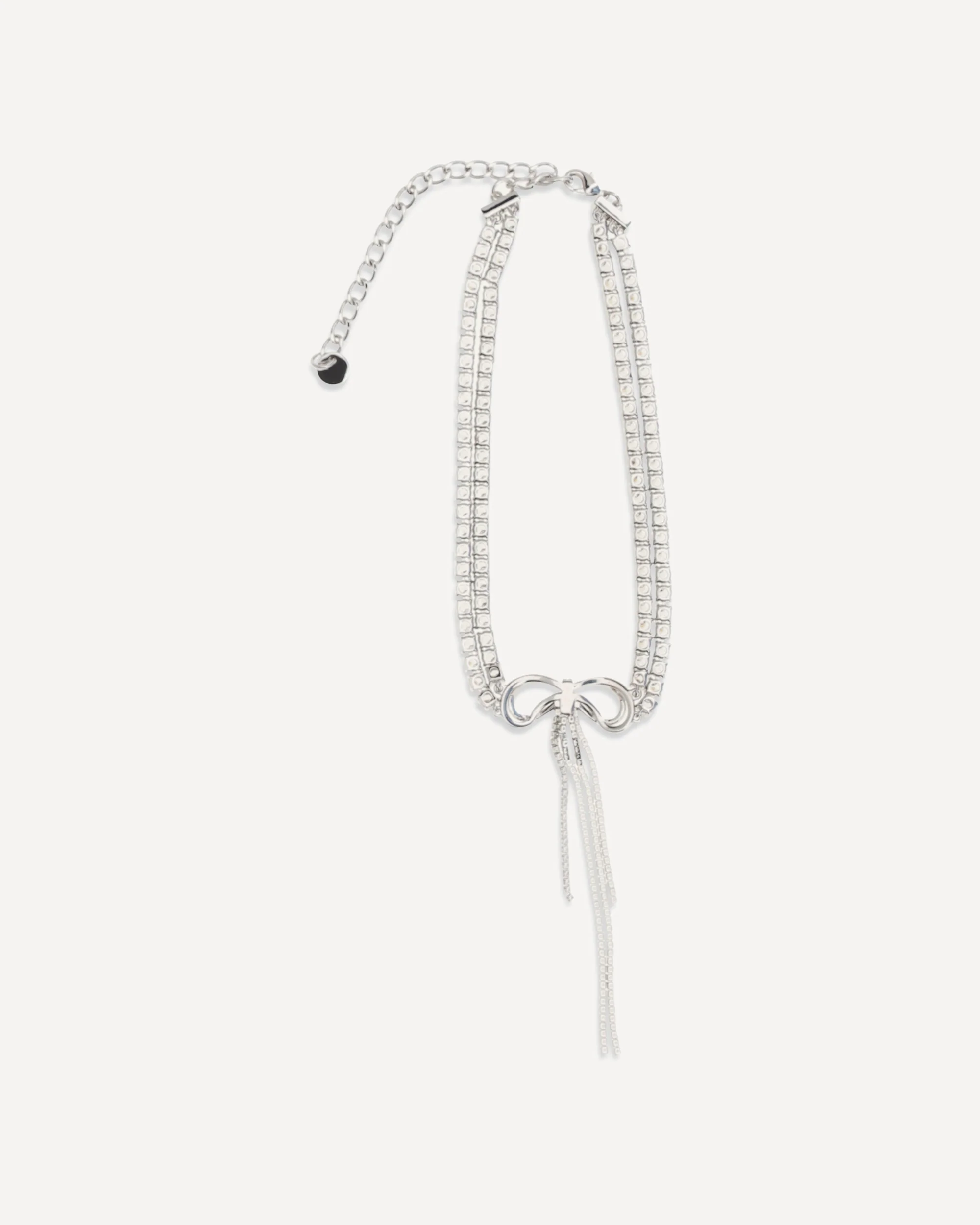 Crystal double bow Choker - SILVER | Cheap Luxury Handbags Store,