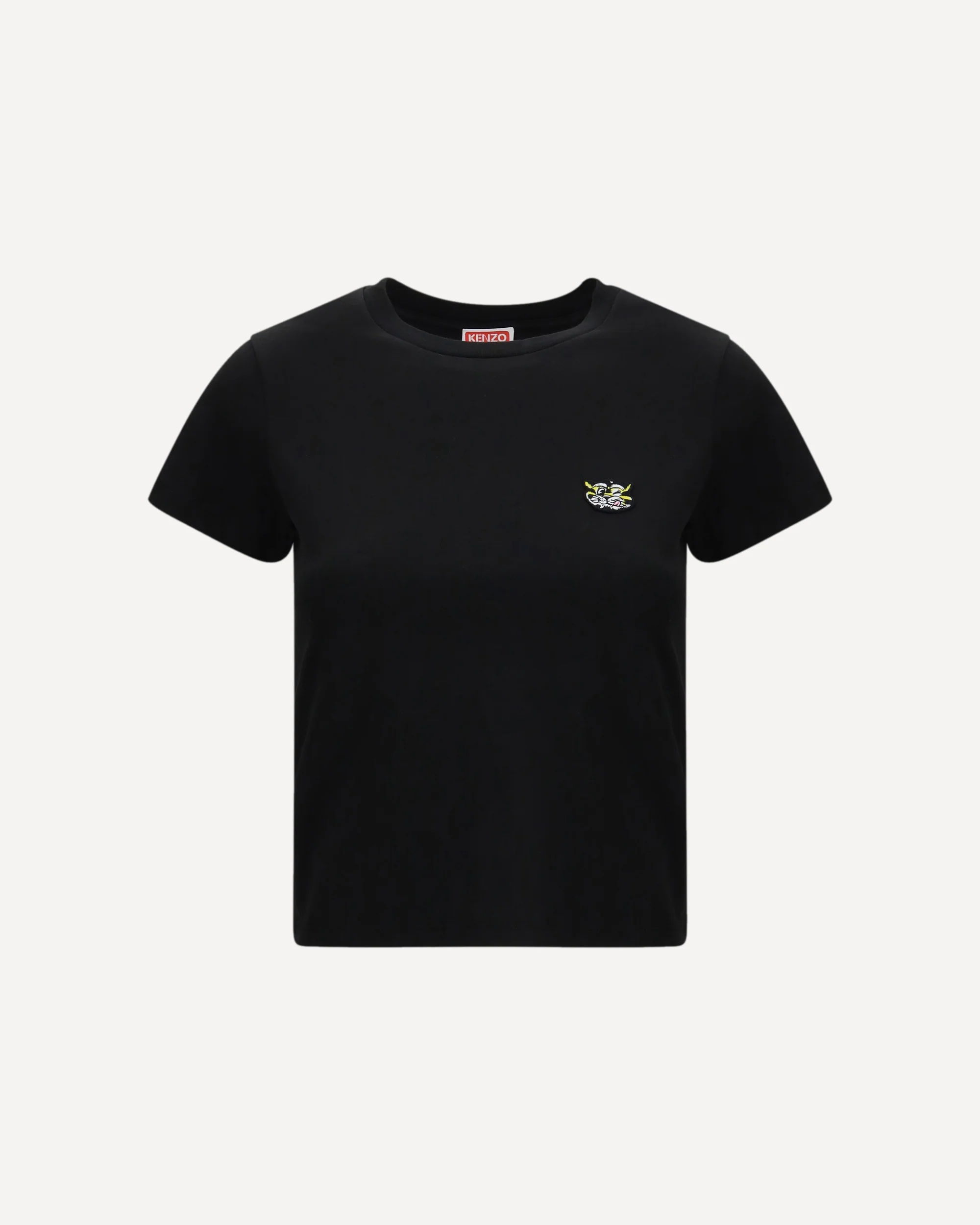 Cotton T-shirt with the embroidered “Wild Tiger” - BLACK | Cheap Luxury Handbags Store,
