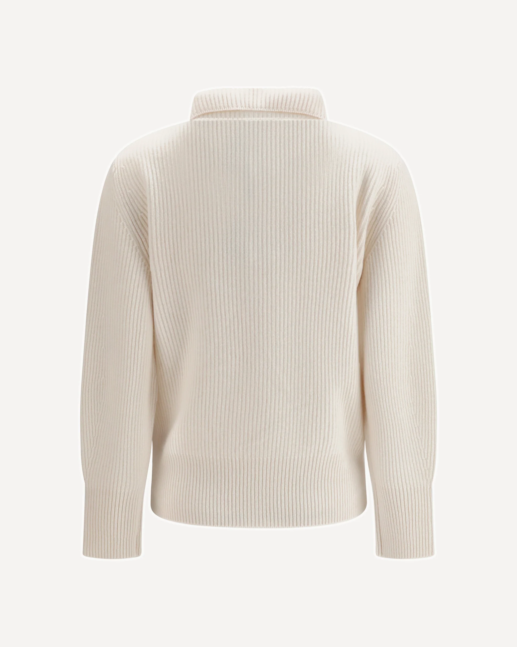 Wool and cashmere half zip Sweater - WHITE | Cheap Luxury Handbags Store,