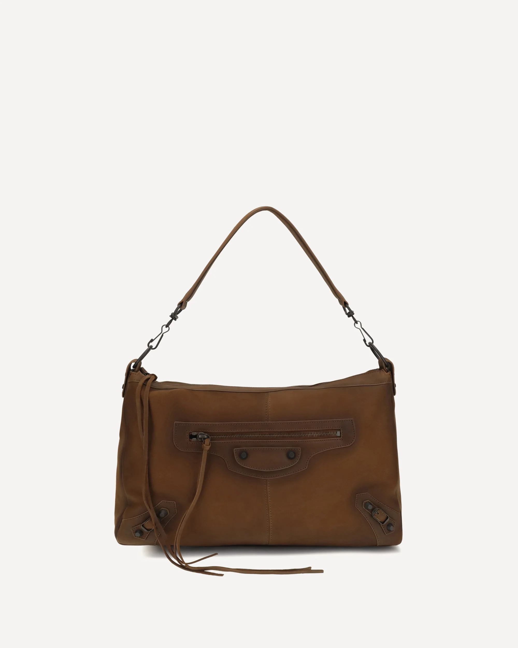 Medium Le City Moto Shoulder Bag - BROWN | Cheap Luxury Handbags Store,