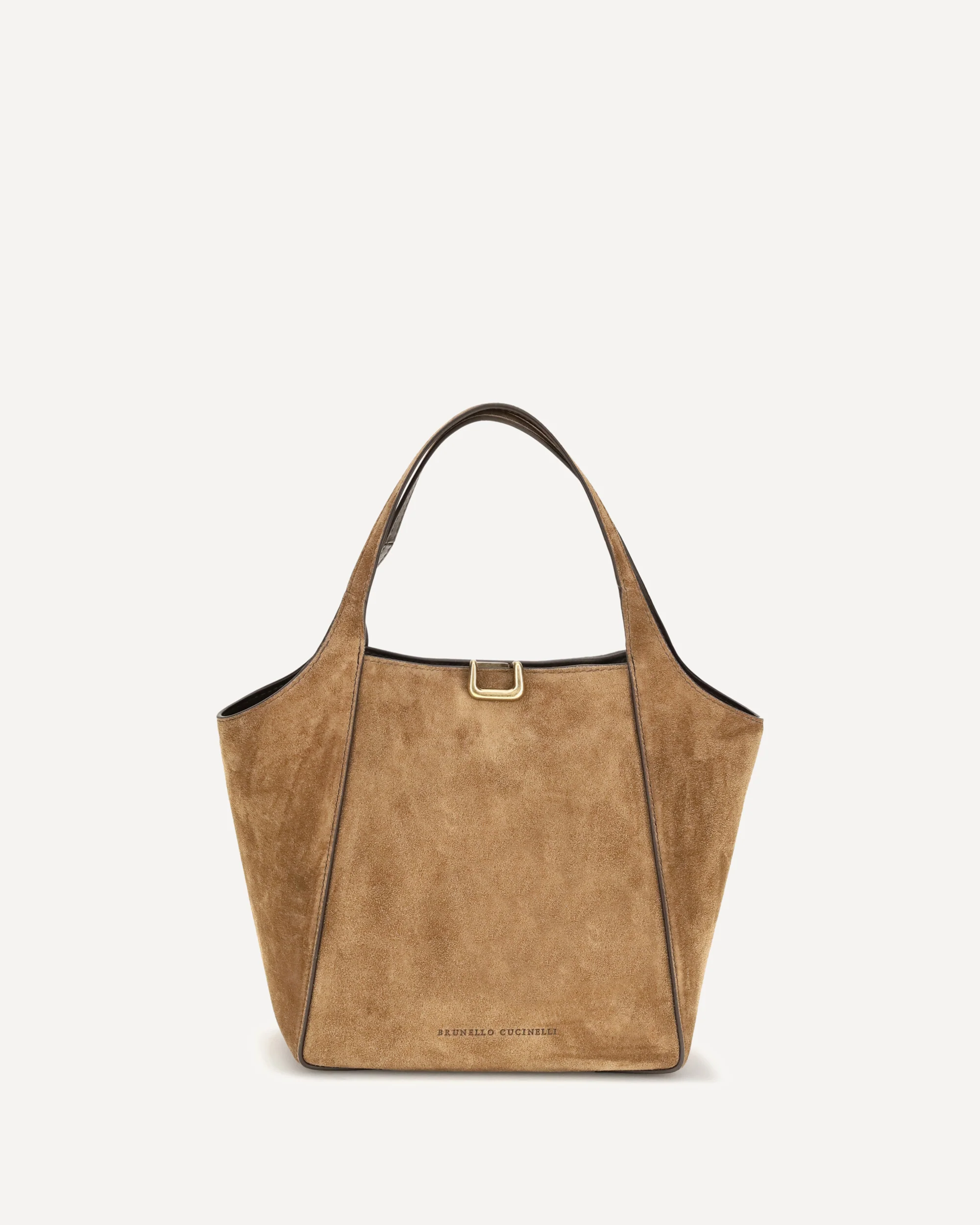 Small sartorial suede Bucket Bag - BEIGE | Cheap Luxury Handbags Store,