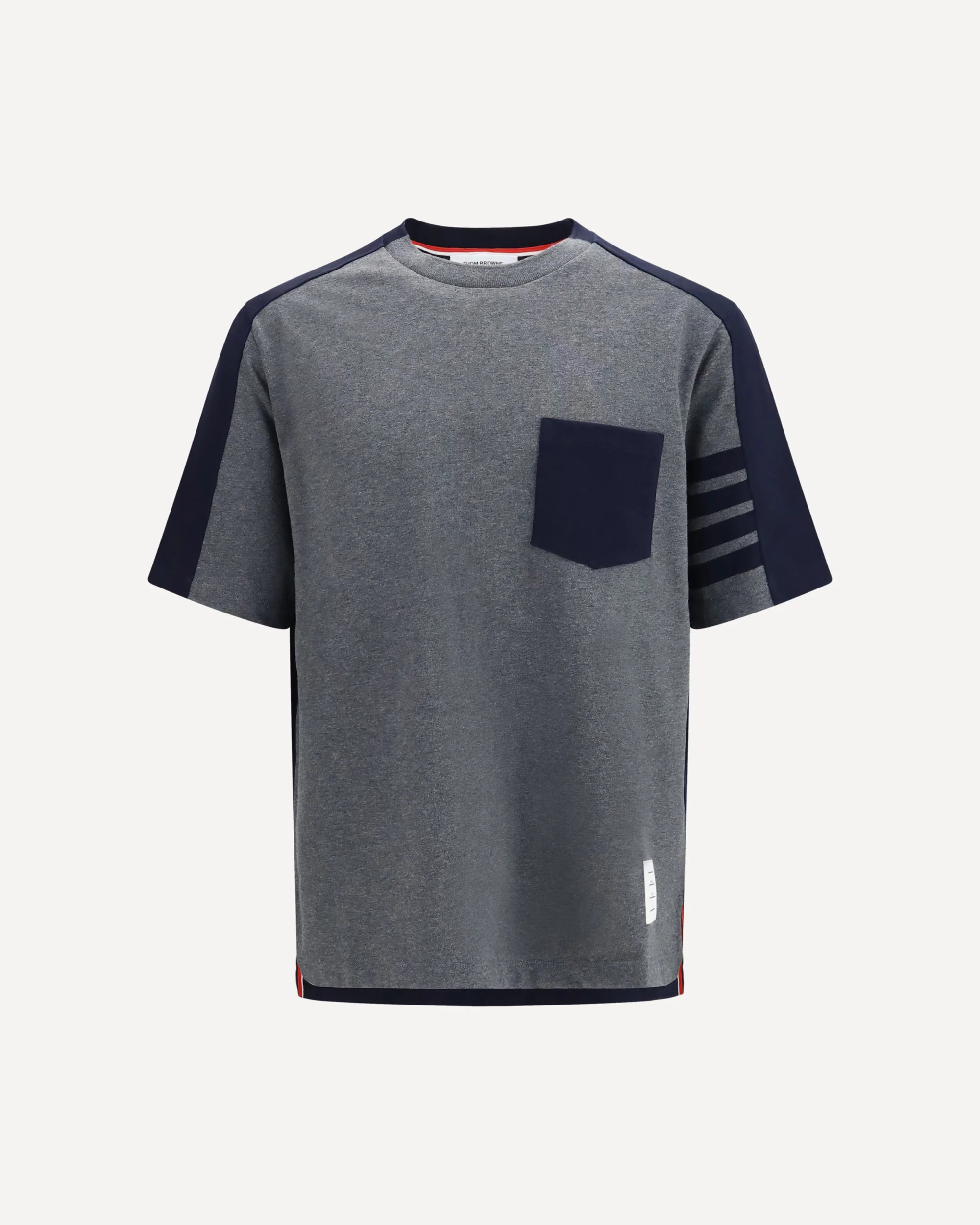 Colorblock T-shirt with 4-bar detail - GREY | Cheap Luxury Handbags Store,
