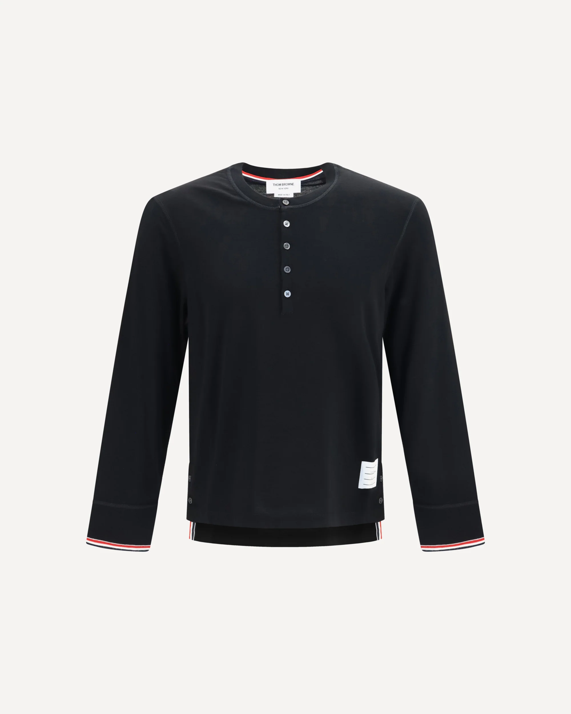 Buttoned Sweater with RWB cuffs - BLACK | Cheap Luxury Handbags Store,