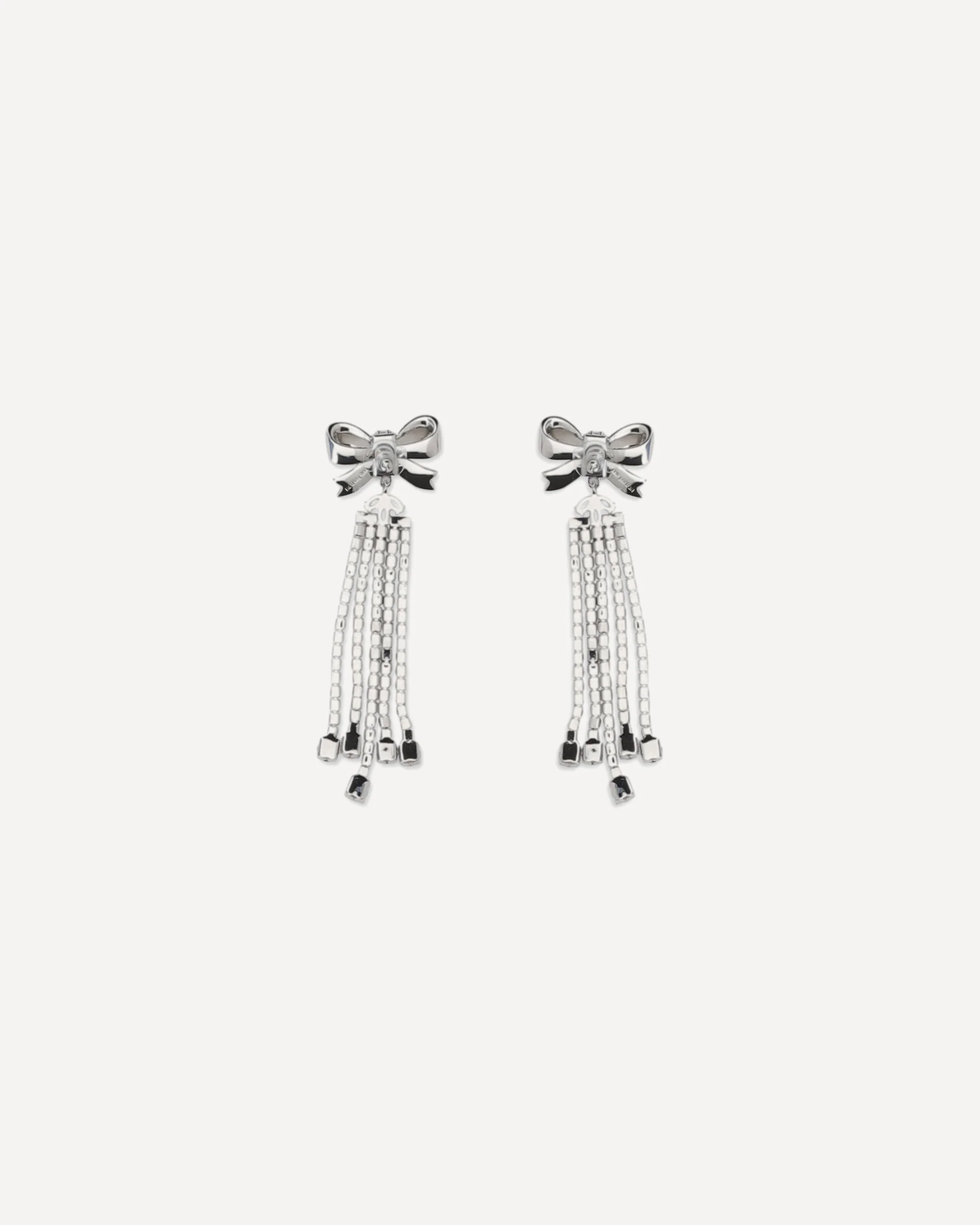 Crystal Bow drop Earrings - SILVER | Cheap Luxury Handbags Store,