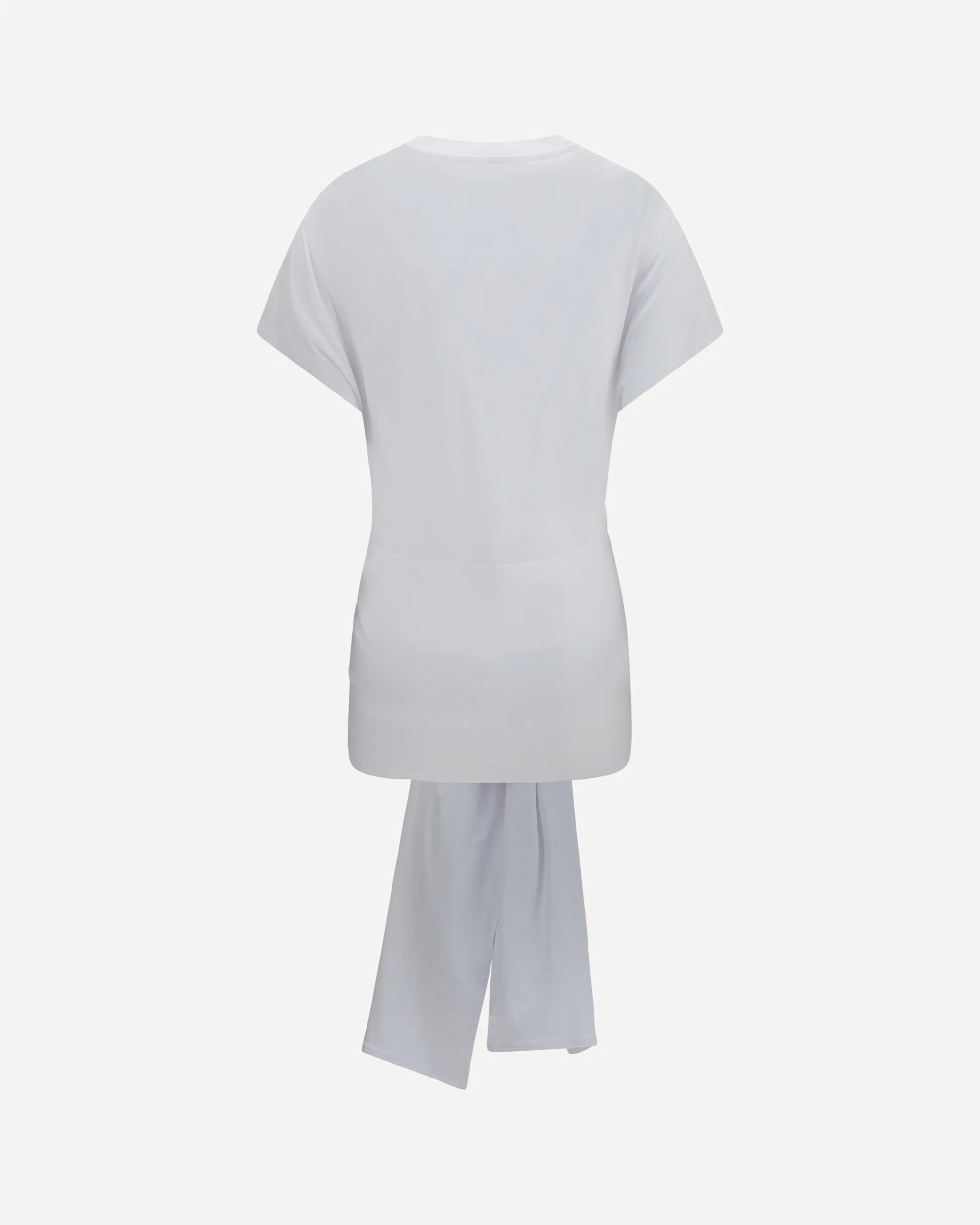 Draped-waist jersey T-shirt - WHITE | Cheap Luxury Handbags Store,
