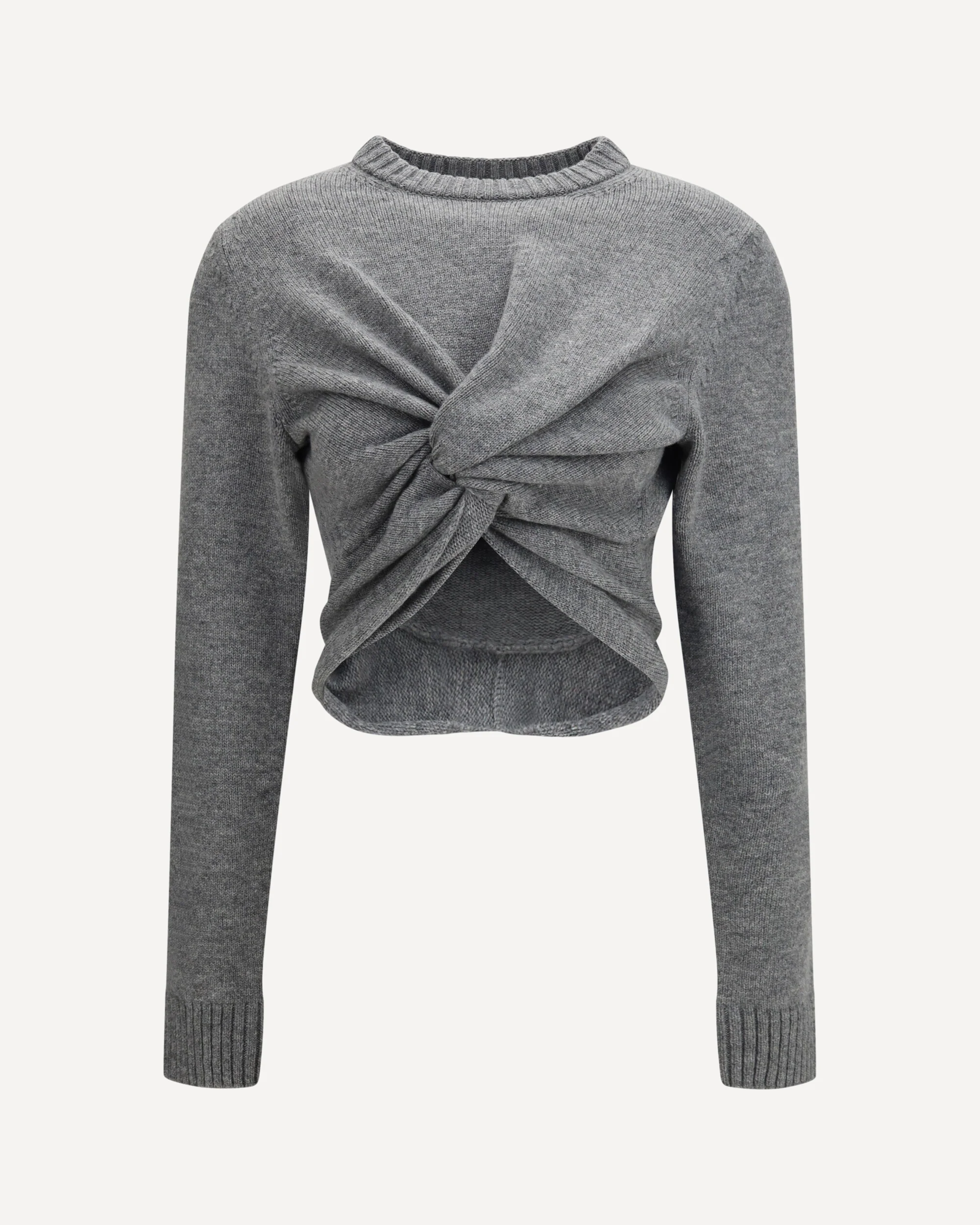 Ruched crewneck Sweater - GREY | Cheap Luxury Handbags Store,