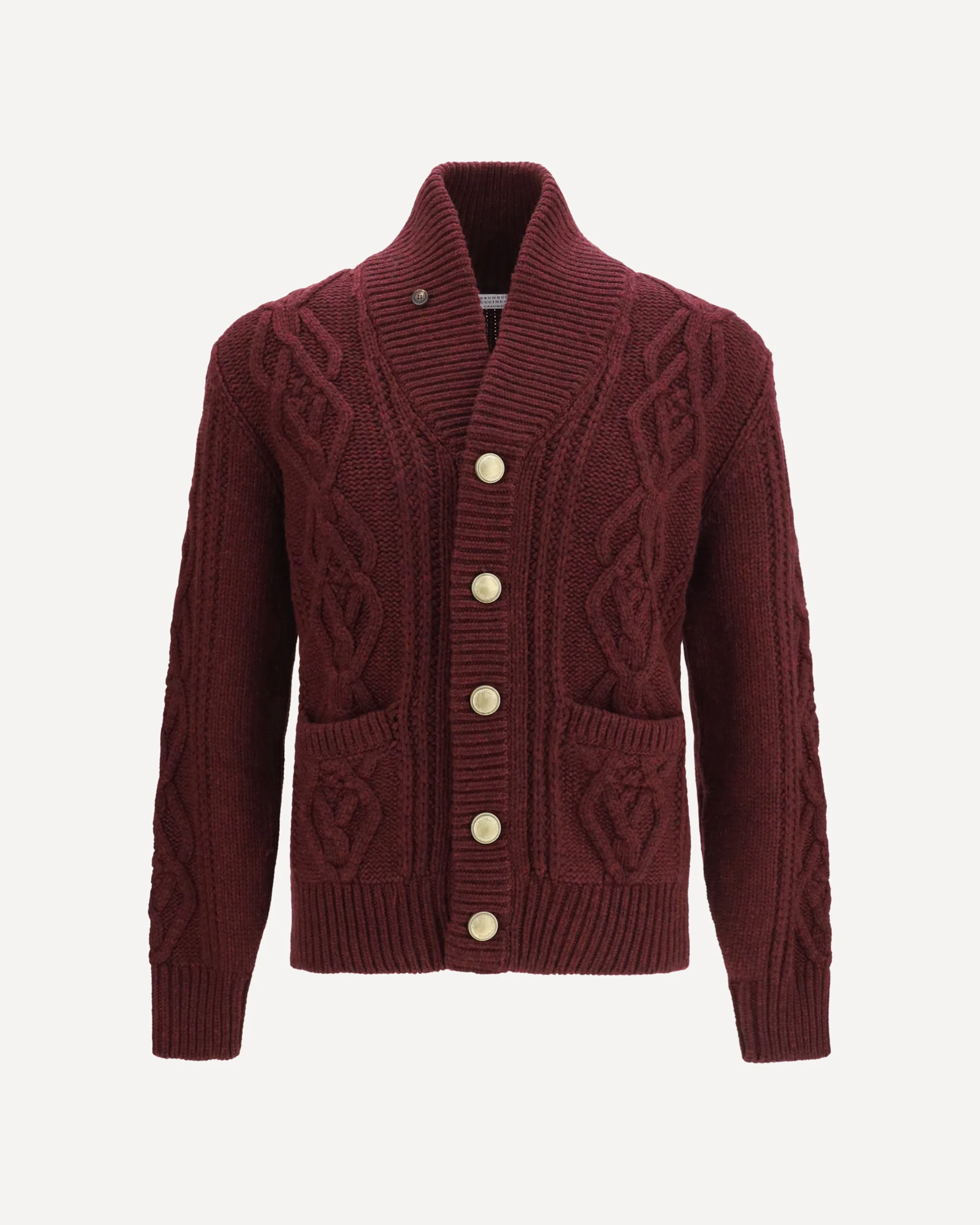 Cable-knit cashmere Cardigan - BORDEAUX | Cheap Luxury Handbags Store,