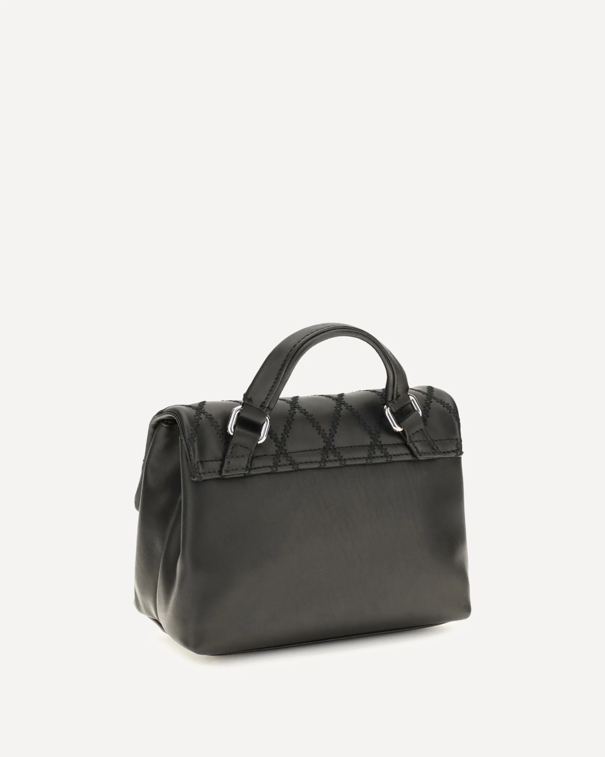 Mini Postina Tramè leather Top Handle Bag - BLACK | Cheap Luxury Handbags Store,